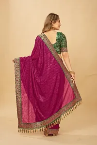 Silk Blend Embossed Saree With Blouse Piece-thumb1