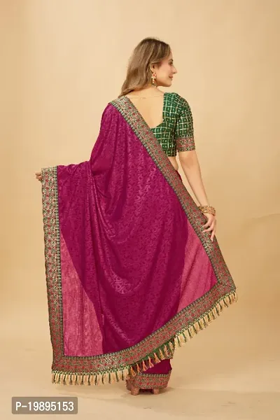 Silk Blend Embossed Saree With Blouse Piece-thumb2
