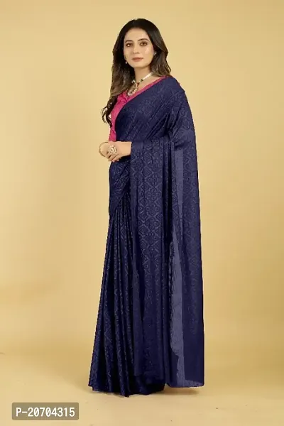 Bandhani Embossed Saree With Blouse Piece-thumb0