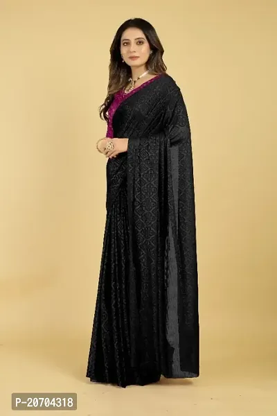 Bandhani Embossed Saree With Blouse Piece