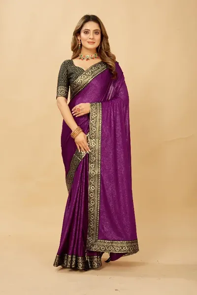 Silk Blend Embossed Saree With Blouse Piece