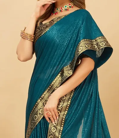 Floral Embossed Saree with Latkan and Blouse Piece