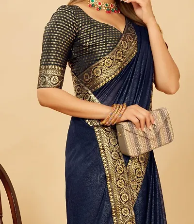 Floral Embossed Sarees with Latkan and Blouse Piece