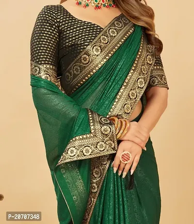 Floral Embossed Saree with Latkan and Blouse Piece