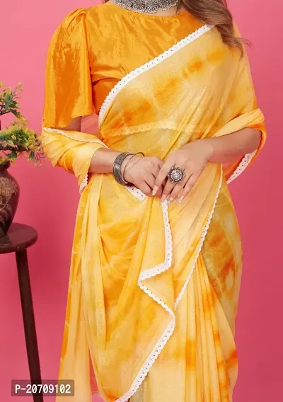 Floral Embellished Tie and Dye Saree with Blouse Piece-thumb0