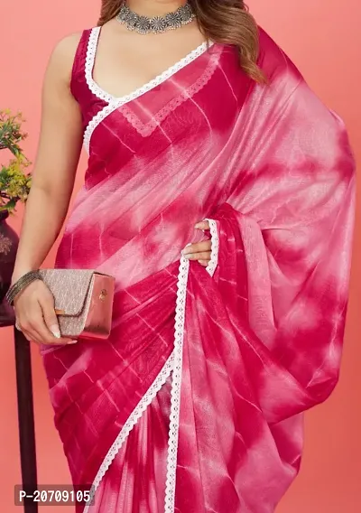 Floral Embellished Tie and Dye Saree with Blouse Piece