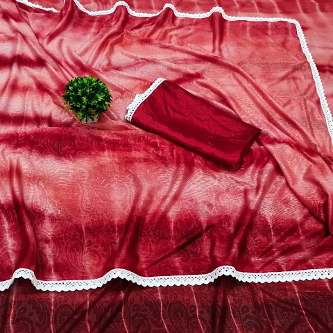 Shibori Tie Dye Sarees with Satin Blouse Piece