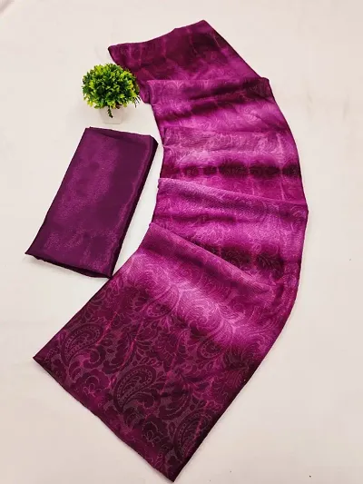 Plain Tie Dye Sarees With Satin Blouse Piece