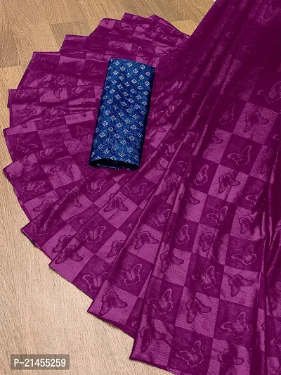 Butterfly Emboss Saree Without Blouse Piece