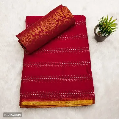Chiffon Embellished Saree With Matching Blouse Piece-thumb0