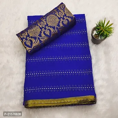 Chiffon Embellished Saree With Matching Blouse Piece