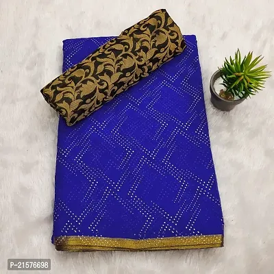 Chiffon Abstract Embellished Saree With Blouse Piece-thumb0