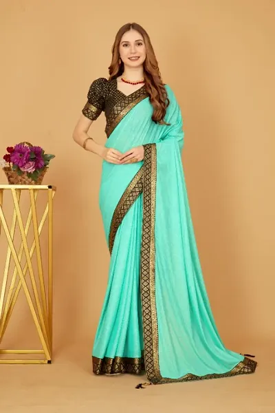 Beautiful Lace Border Sarees With Blouse Piece