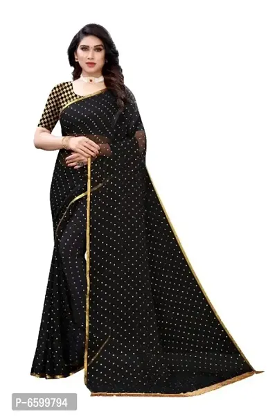 Foil Print Chiffon Saree With Blouse Piece