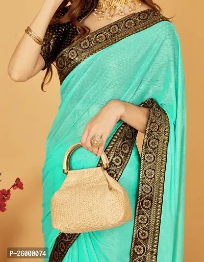 Classic Silk Blend Lace Border Saree with Blouse piece
