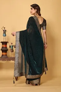 Stylish Silk Blend Saree with Blouse Piece for Women-thumb1