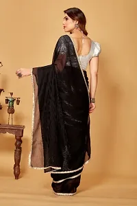 Party Wear Lace Border Saree With Silver Blouse Piece-thumb1