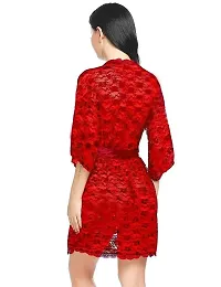 Nighty Womens Babydoll Nighty with Bikni Hot Dress(Red)-thumb1