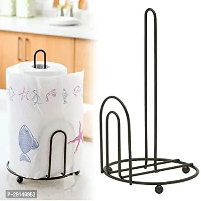 Iron Tissue Roll Paper Holder Stand Towel Holder Napkin Holder for Kitchen and Dining Table Black-thumb0