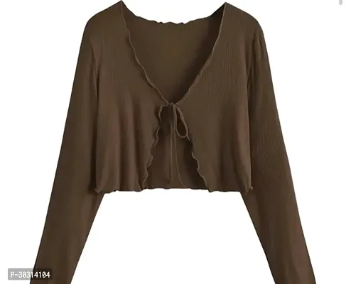 Stylish Brown Lycra Top For Women-thumb0