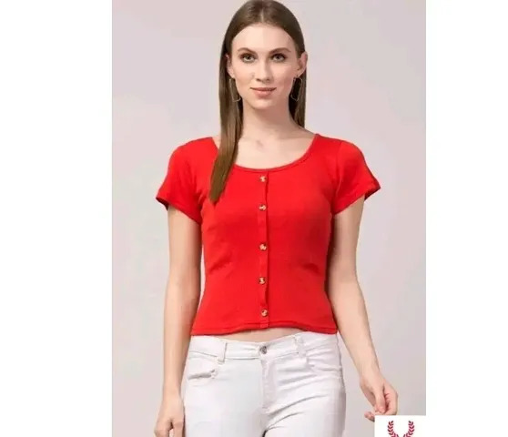 Elegant Lycra Solid Top For Women