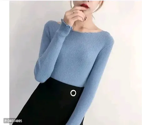 Stylish Blue Lycra Top For Women-thumb0