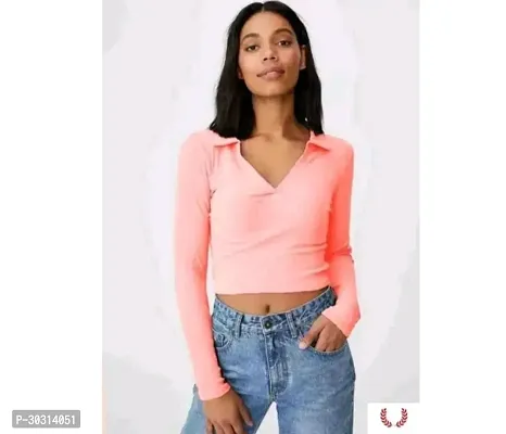 Stylish Pink Lycra Top For Women-thumb0