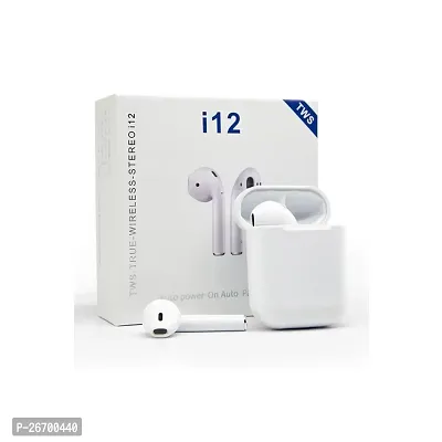 i12 TWS with Charging Case Wireless Bluetooth Headset Bluetooth Headset Bluetooth Headset  (White, In the Ear)