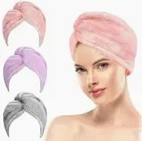 Microfiber Hair Wrap Towel for Women (Grey Color, Free Size) with Smooth Texture Super Absorbent Quick Dry Hair Turban for Drying Hair-thumb1