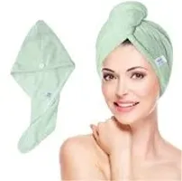 Microfiber Hair Wrap Towel for Women (Grey Color, Free Size) with Smooth Texture Super Absorbent Quick Dry Hair Turban for Drying Hair-thumb2