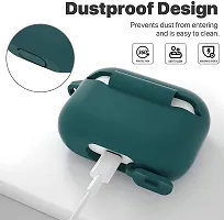 AirPods Pro Case Cover Portable Silicone Skin Cover with Keychain Carabiner (Supports Wireless Charging) Compatible with Airpods Pro (2019) - (Green)-thumb2