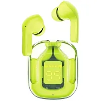 Crystal Transparent Wireless Earbuds Bluetooth 5.3 Air 31 Buds Charging Case Heavy Bass Stereo Earphones Noise Reduction Sports Headset (Green)-thumb2