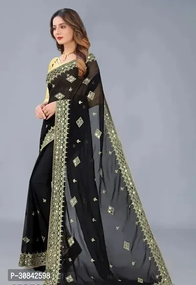 Stylish Georgette Saree with Blouse Piece-thumb0