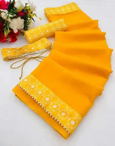 Must Have Georgette Saree with Blouse piece 