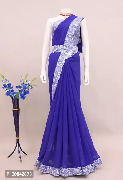 Stylish Georgette Saree with Blouse Piece-thumb0