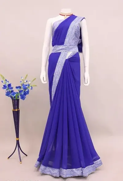 Stylish Georgette Saree with Blouse Piece