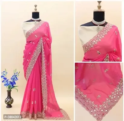 Stylish Georgette Saree with Blouse Piece