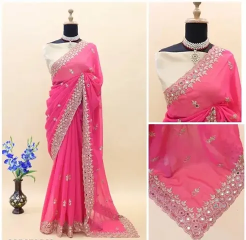 Must Have Georgette Saree with Blouse piece 