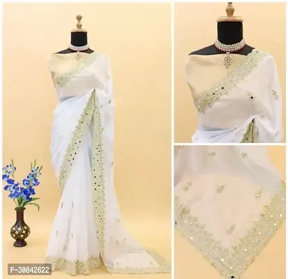 Stylish Georgette Saree with Blouse Piece-thumb0