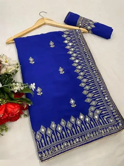 Stylish Georgette Saree with Blouse Piece