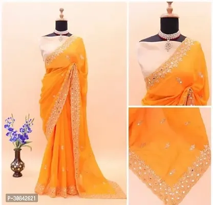 Stylish Georgette Saree with Blouse Piece