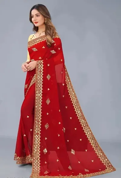 Glamorous Georgette Saree with Blouse piece 