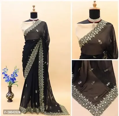 Stylish Georgette Saree with Blouse Piece