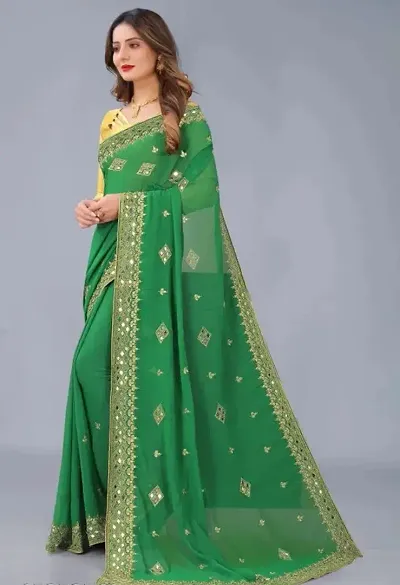 Elegant Georgette Saree with Blouse piece 