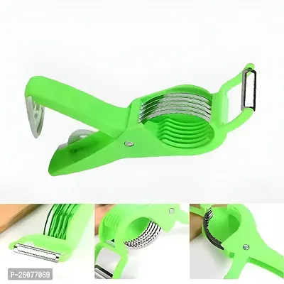 Plastic 2 in 1 Vegetable  Fruit Multi Cutter  Peeler,Veg Cutter Sharp Stainless Steel 5 Blade Vegetable Cutter with Peeler-thumb3