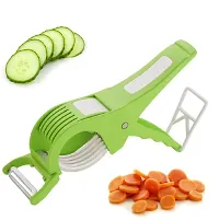 Plastic 2 in 1 Vegetable  Fruit Multi Cutter  Peeler,Veg Cutter Sharp Stainless Steel 5 Blade Vegetable Cutter with Peeler-thumb3