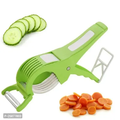 Plastic 2 in 1 Vegetable  Fruit Multi Cutter  Peeler,Veg Cutter Sharp Stainless Steel 5 Blade Vegetable Cutter with Peeler-thumb4