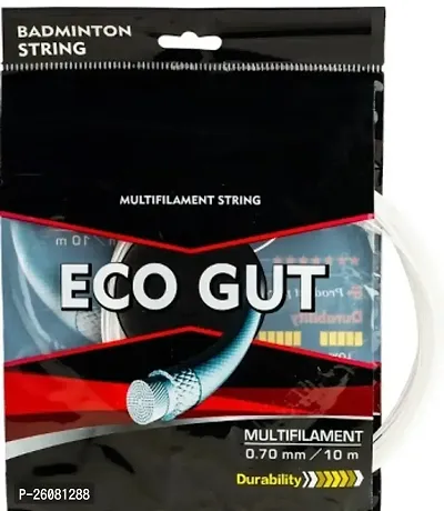 Eco Gut Badminton String (Pack of 1) 0.7 Badminton String  0.7 Badminton String - 10 m  (White)-thumb0
