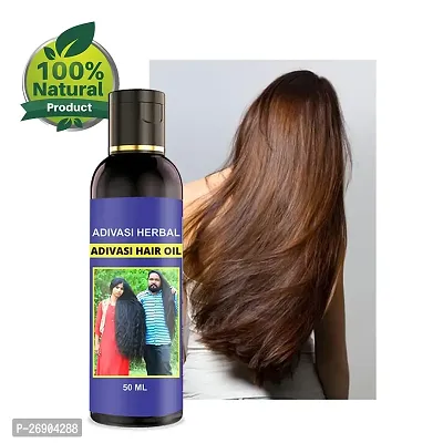 Adivasi Herbal Hair Growth Oil | Strong and Healthy Hair | Repairs Frizzy Hair | Scalp Nourishment | Helps Hair Thickening [50 ml]-thumb2