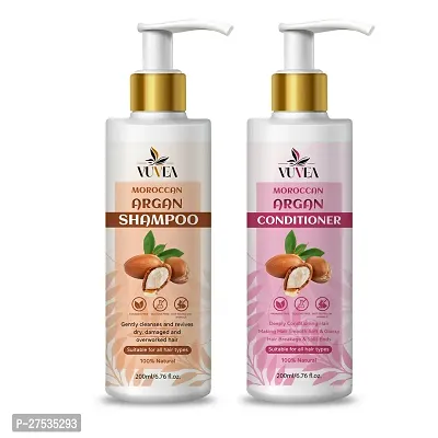 Vuvea Keratin  Argan Oil Shampoo + Conditioner Kit (300ml Each), No Sulphate, Paraben